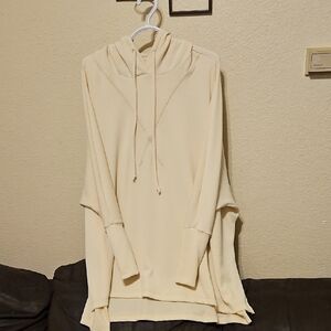 Ellie Soft Cream Hooded Midi Dress. Very Soft!